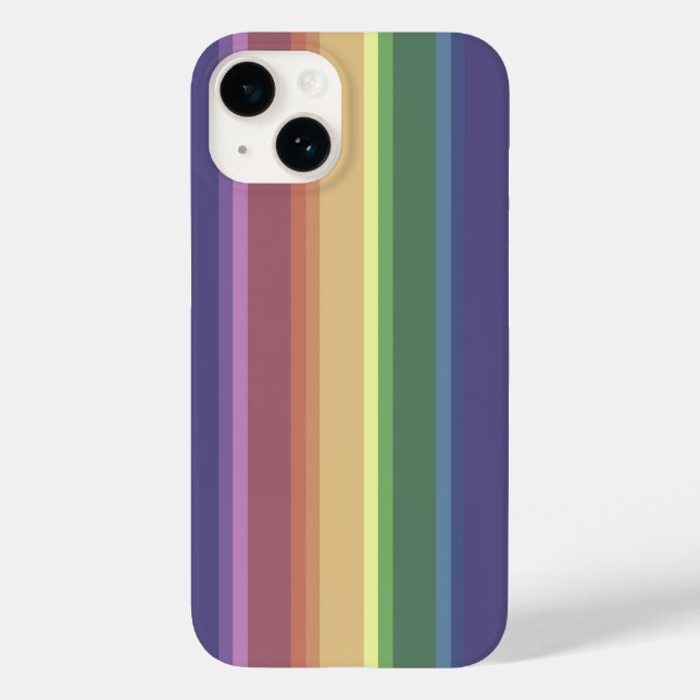 Funda De Case-Mate Para iPhone Rayas de arcoiris silenciadas Funda-maletín para i (Reverso )