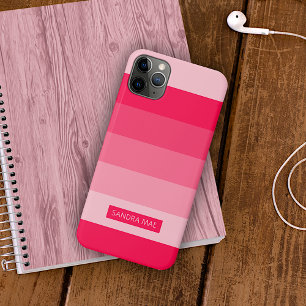 Funda Para iPhone 11 Pro Max Rayas de arte rojas rosadas rojizas negritas perso