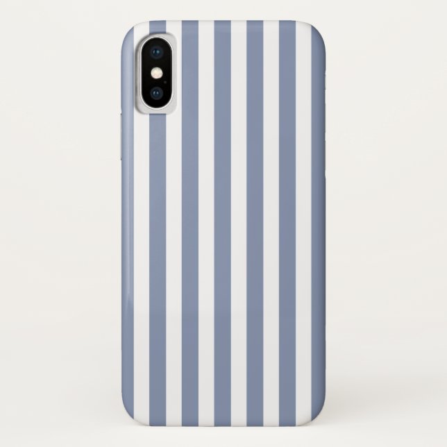Funda De Case-Mate Para iPhone Rayas de caramelo azul gris y blanco (Reverso)