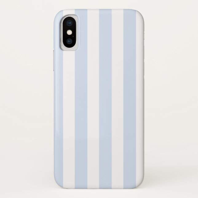 Funda De Case-Mate Para iPhone Rayas de caramelo azul pálido y blanco (Reverso)