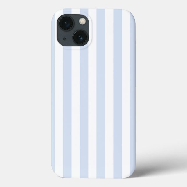 Funda De Case-Mate Para iPhone Rayas de caramelo azul pálido y blanco Funda-Mate  (Reverso)