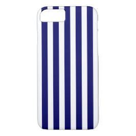 Funda Para iPhone 8/7 Rayas de caramelo azul y blanco de la marina