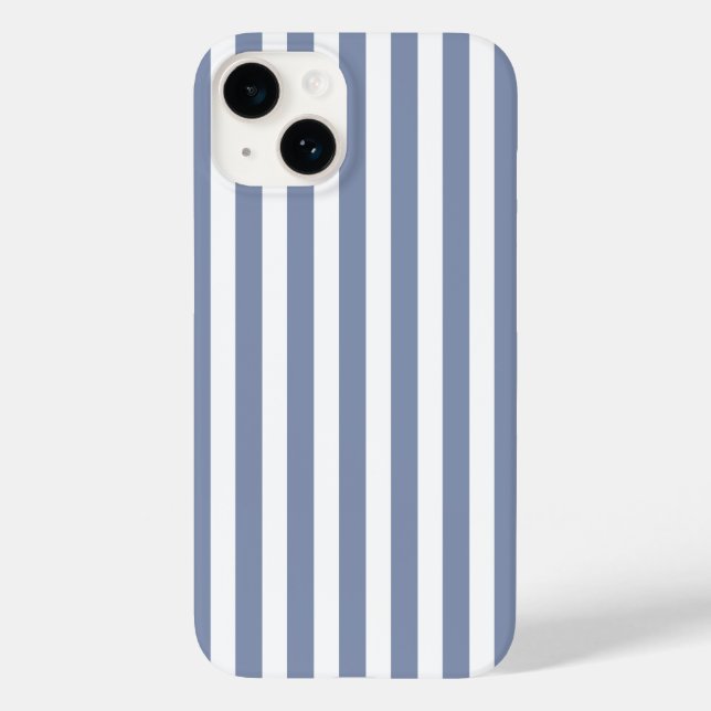 Funda De Case-Mate Para iPhone Rayas de caramelo azules grises y blancas (Reverso )