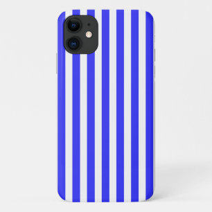Funda Para iPhone 11 Rayas de caramelo azules reales y blancas