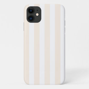 Funda Para iPhone 11 Rayas de caramelo beige y blanco