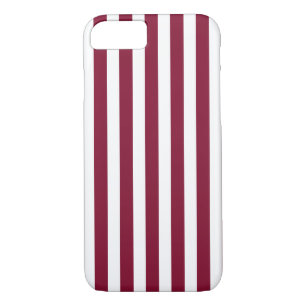 Funda Para iPhone 8/7 Rayas de caramelo blanco y borgoña