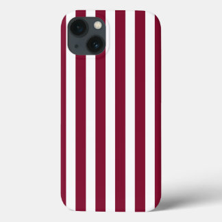 Funda Para iPhone 13 Rayas de caramelo blanco y borgoña Funda-Mate iPho