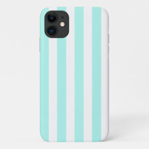 Funda Para iPhone 11 Rayas de caramelo blanco y turquesa