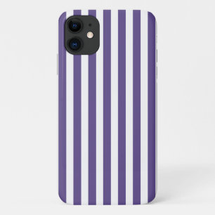 Funda Para iPhone 11 Rayas de caramelo en color ultra violeta y blanco