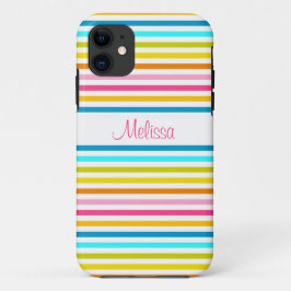 Funda Para iPhone 11 rayas de caramelo estilo chic verano primavera