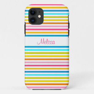 Funda Para iPhone 11 rayas de caramelo estilo chic verano primavera