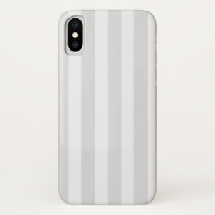 Funda Para iPhone X Rayas de caramelo gris claro y blanco