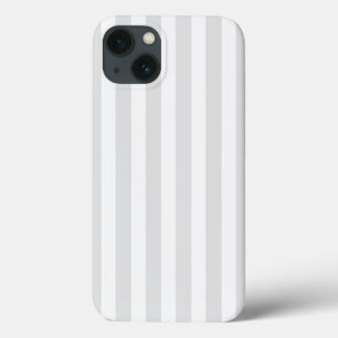 Funda Para iPhone 13 Rayas de caramelo gris claro y blanco Funda-Mate i