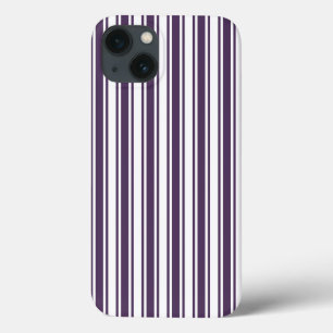 Funda Para iPhone 13 Rayas de caramelo morado oscuro y blanco Funda-Mat