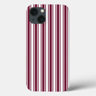 Funda Para iPhone 13 Rayas de caramelo rojo y blanco de Borgoña Funda-M