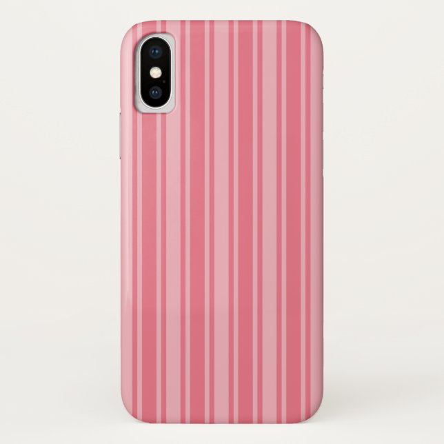 Funda De Case-Mate Para iPhone Rayas de caramelo rosa coral (Reverso)