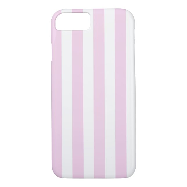 Funda De Case-Mate Para iPhone Rayas de caramelo rosa pálido y blanco (Reverso)