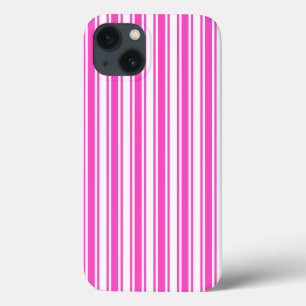 Funda Para iPhone 13 Rayas de caramelo rosa y blanco caliente Funda-Mat