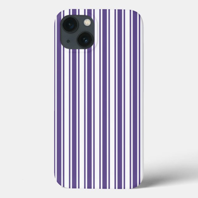 Funda De Case-Mate Para iPhone Rayas de caramelo ultravioleta y blanca Funda-Mate (Reverso)