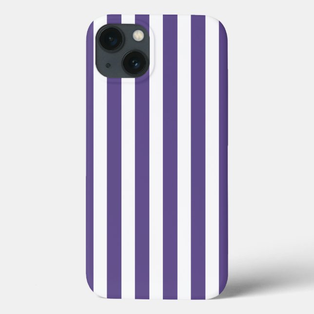 Funda De Case-Mate Para iPhone Rayas de caramelo ultravioleta y blanca Funda-Mate (Reverso)