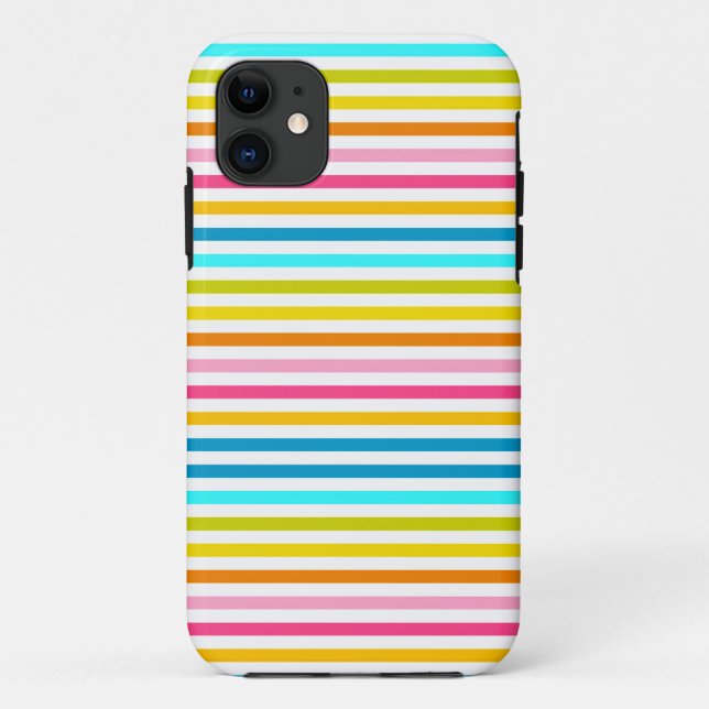 Funda De Case-Mate Para iPhone rayas de caramelo verano primavera estilo chic (Reverso)
