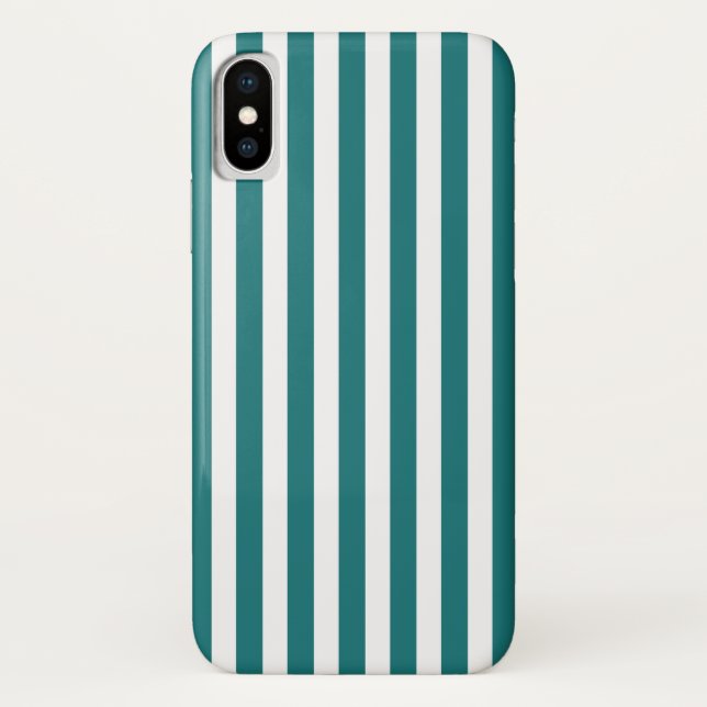 Funda De Case-Mate Para iPhone rayas de caramelo verde azuladas y blancas (Reverso)