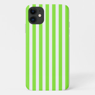 Funda Para iPhone 11 Rayas de caramelo verde lima y blanco