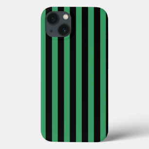 Funda Para iPhone 13 Rayas de caramelo verde y negro Funda-Mate iPhone