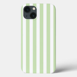 Funda Para iPhone 13 Rayas de caramelo verdes pálidas y blancas Case-Ma