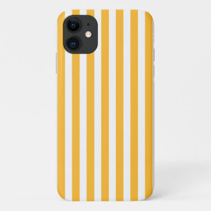 Funda Para iPhone 11 Rayas de caramelos amarillos y blancos soleados
