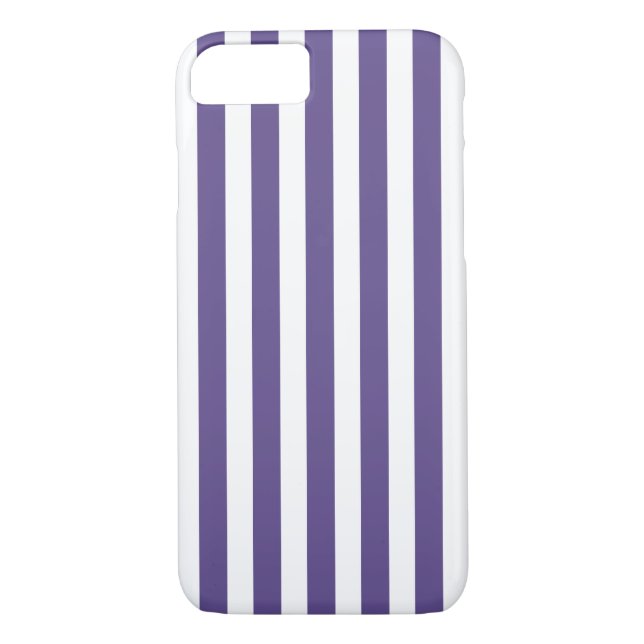 Funda De Case-Mate Para iPhone Rayas de caramelos ultravioletas y blancas (Reverso)