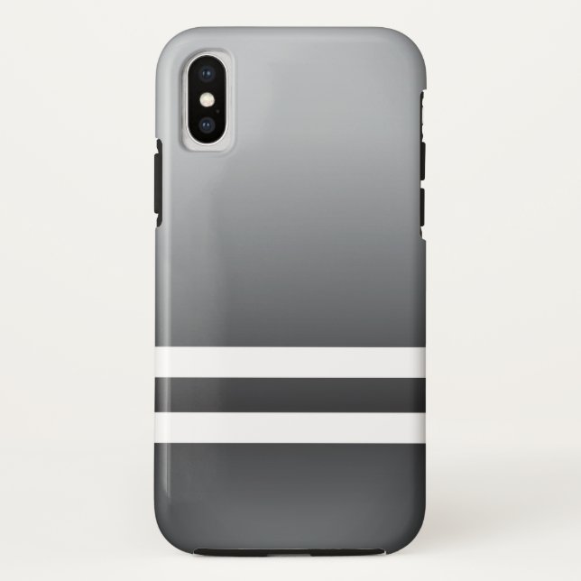 Funda De Case-Mate Para iPhone Rayas de Carreras Azul grisáceo blanco (Reverso)