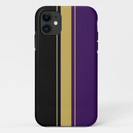 Funda Para iPhone 11 Rayas de Carreras Black Purple Brown refinadas por