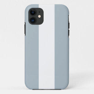 Funda Para iPhone 11 Rayas de Carreras blanca gris azul de pizarra lige