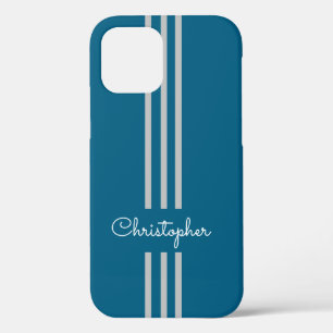 Funda Para iPhone 12 Rayas de carreras modernas y elegantes monogramada