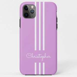 Funda Para iPhone 11 Pro Max Rayas de carreras modernas y elegantes monogramada