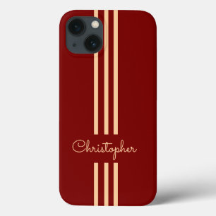 Funda Para iPhone 13 Rayas de carreras modernas y elegantes monogramada