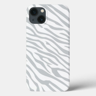 Funda Para iPhone 13 Rayas de cebra mágica haga clic en el color gris P