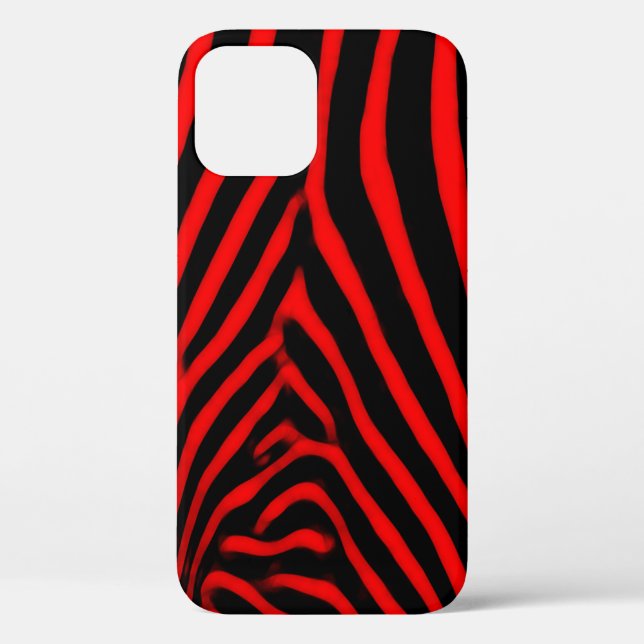 Funda De Case-Mate Para iPhone Rayas de cebra rojas (Reverso )