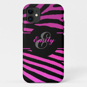 Funda Para iPhone 11 rayas de cebra rosa personalizable iphone 5 funda