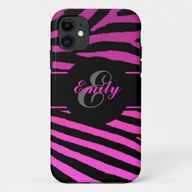 Funda De Case-Mate Para iPhone rayas de cebra rosa personalizable iphone 5 funda (Reverso)