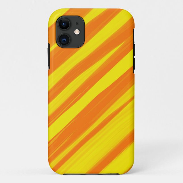 Funda De Case-Mate Para iPhone Rayas de chevron amarillas y naranjas (Reverso)