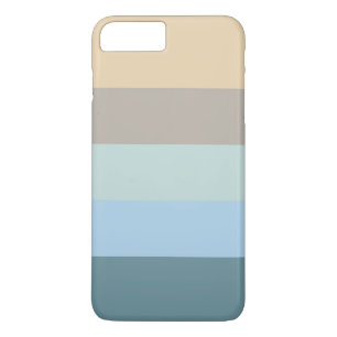 Funda Para iPhone 8 Plus/7 Plus Rayas de color Azul marrón arena beige turquesa