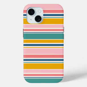 Funda Para iPhone 15 Rayas de color con tema de playa