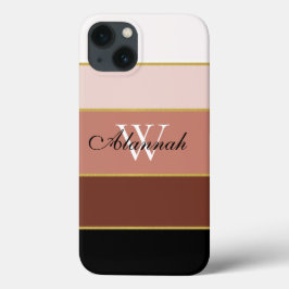 Funda Para iPhone 13 Rayas de color de color rosa de la Moda de color m