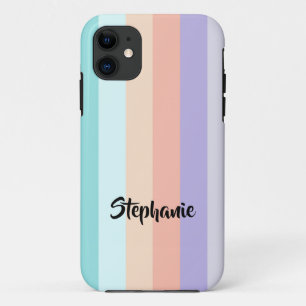 Funda Para iPhone 11 Rayas de color pastel moderna moda