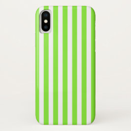 Funda Para iPhone X Rayas de limón verde y blanco de caramelos