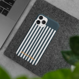 Funda Para iPhone 15 Pro Max Rayas de Marinero | Monograma del Caballero Modern