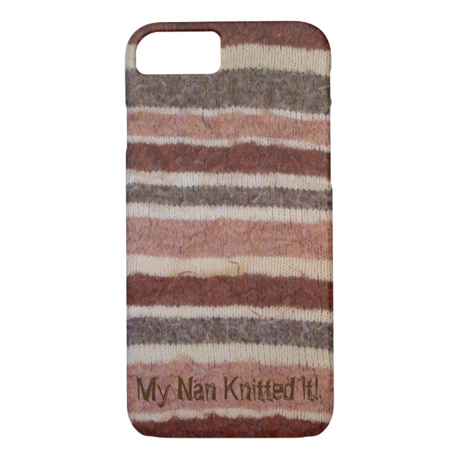 Funda De Case-Mate Para iPhone rayas de punto retro marrón y crema divertidas (Reverso)