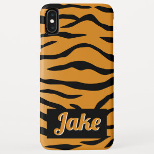 Funda Para iPhone XS Max Rayas de Tigre Naranja y Negro